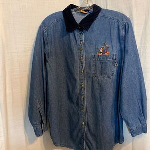 Pooh Woman Vintage Size XL women’s denim shirt